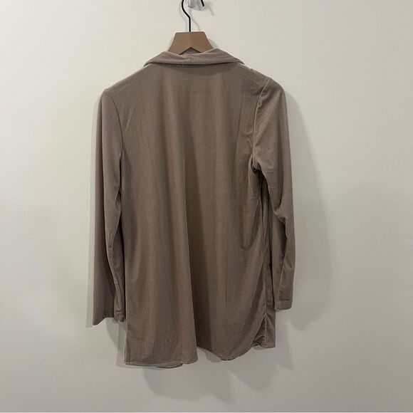 Soft Surroundings Velvet Open Front Cardigan Sand Colored Small - Picture 4 of 10